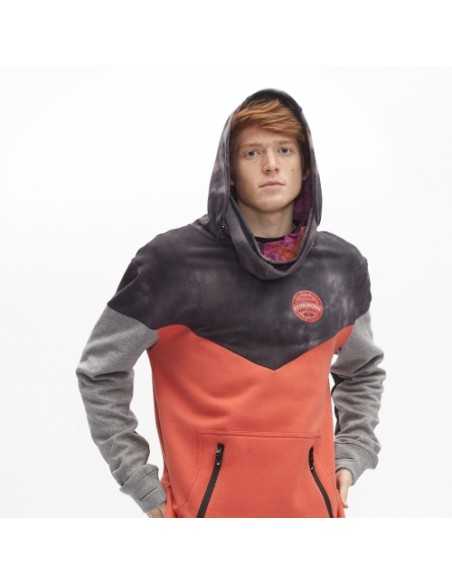 HANORAC HYDROPONIC DH RIDERS - HOOD-Tie Dye Charcoal/Terracota