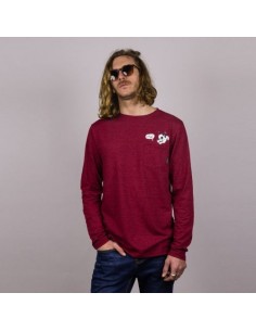 BLUZA HYDROPONIC DOG BONE LS Heather Burgundy 2