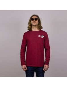 BLUZA HYDROPONIC DOG BONE LS Heather Burgundy