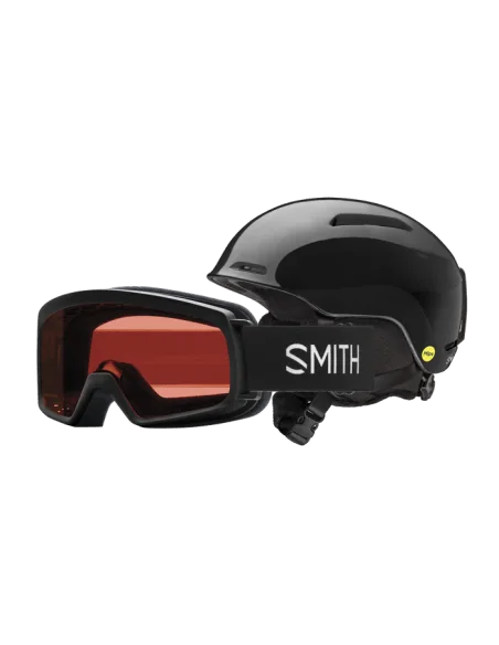 Casca&goggle snowboard/ski junior glide/rascal black