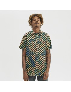 Camasa Hydroponic check tye/dye/black