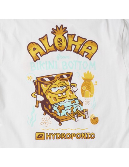 Tricou hydroponic sponge bob luau white
