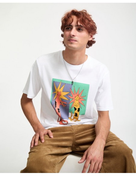 Tricou volcom longo cats white