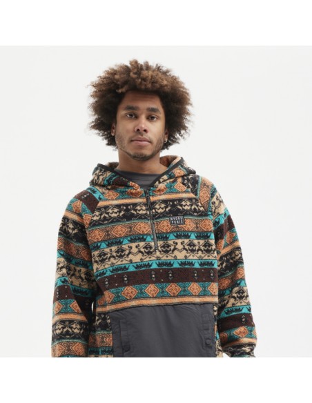 Jacheta/Fleece hydroponic DALTON Brown Turquoise