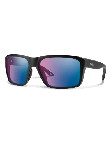 Ochelari soare smith optics backcast matte black | chromaPop glass polarchromic rose blue mirror