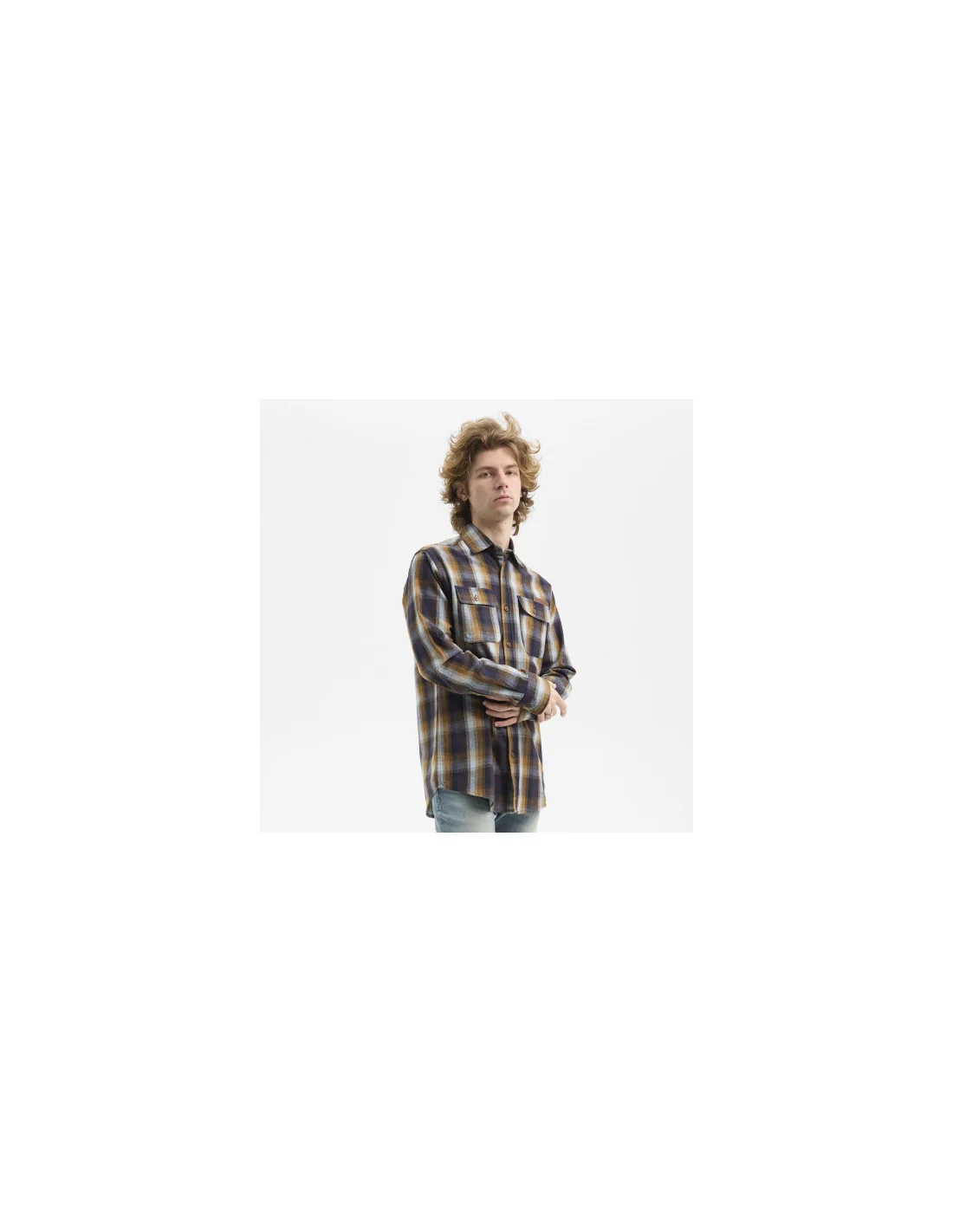 Camasa hydroponic core blue brown check