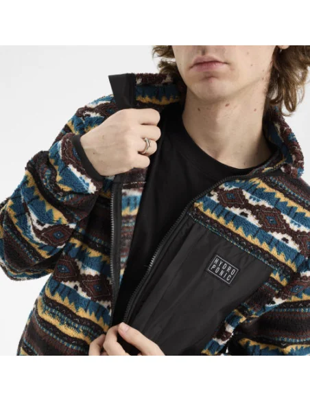 Jacheta/Fleece hydroponic rumble teal navajo
